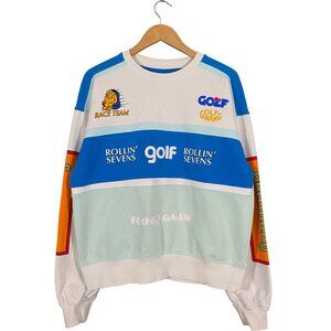 GOLF WANG Rollin' Sevens Racing French Terry Crewneck White / Mint men's size L